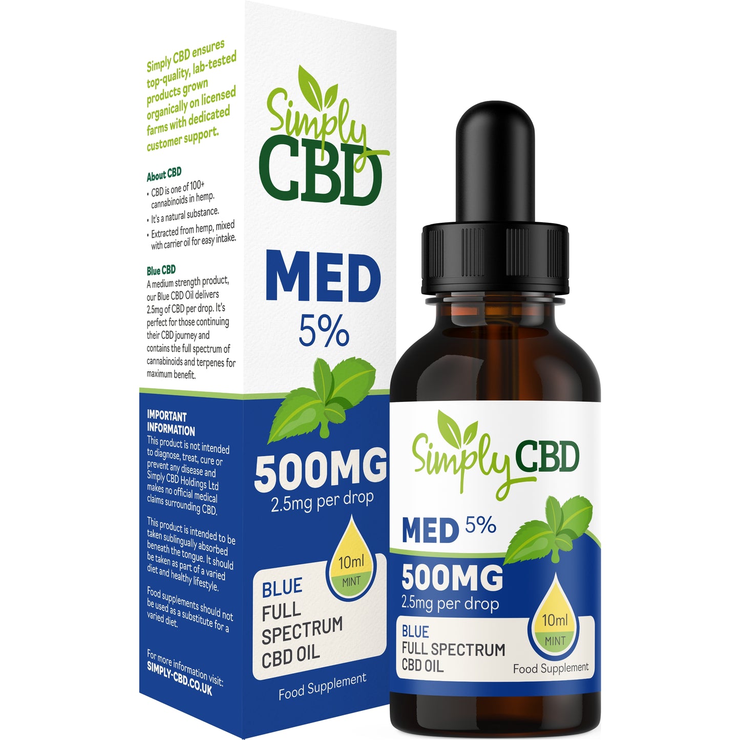 Blue CBD Oil Flavoured - 5% Strength (from 10ml)