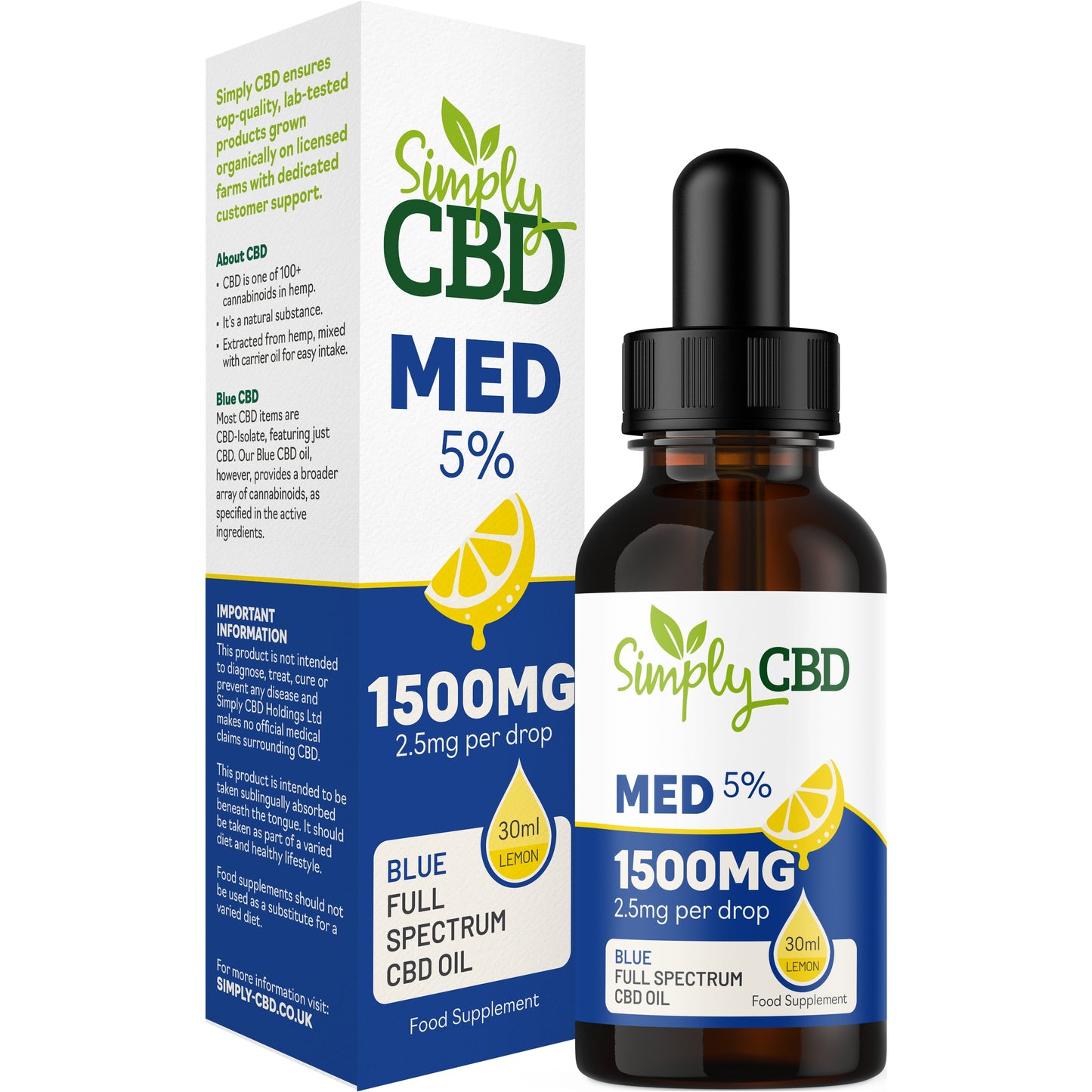 Blue CBD Oil Flavoured - 5% Strength (from 10ml)