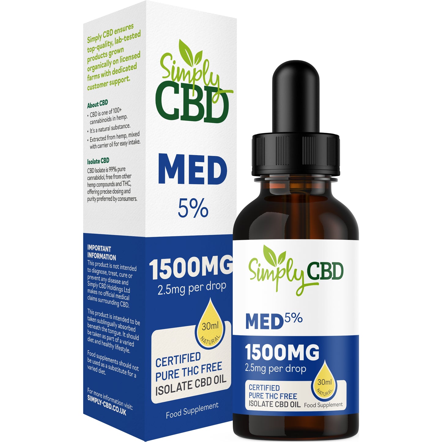 Pure CBD Isolate Oil THC Free - from 1.7% Strength (30ml)